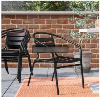 Mercury Row Corrales Stacking Patio Dining Chair (MCRW3091_21223476) - Set of 4 - Grey