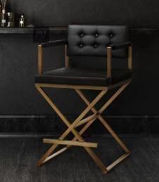 Willa Arlo Interiors Laurenza Steel Bar Stool (WLAO3972_25313396_25313397) - Blk - Gold Steel