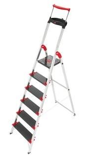 Hailo USA Inc. Championsline 6.2 ft Aluminum Step Ladder with 495 lb. Load Capacity (HAIL1029)