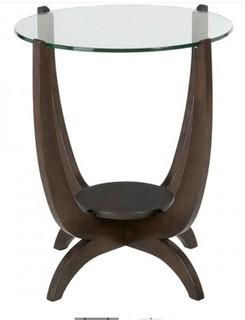 Madison Park Truman Side Table in Dark Brown Wood & Glass - MPS120-0103