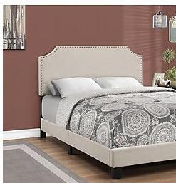 Monarch specialties - I 5926F Bed  - Beige Linen 