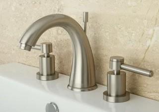 Concord Widespread Bathroom Faucet with Brass Pop-Up Drain - KBBB1150 - Satin Nickel