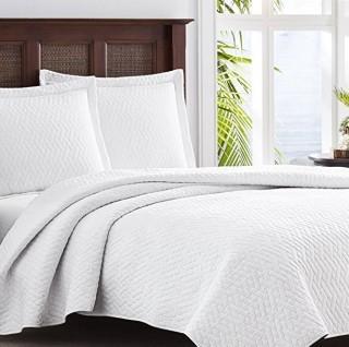 Tommy Bahama 3 Piece Quilt Set - 208233 - White - Full / Queen