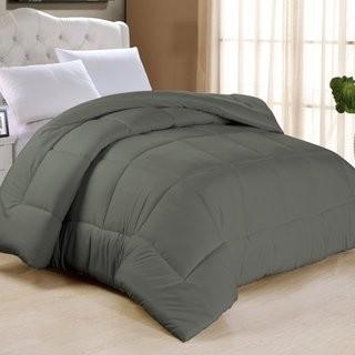Charlton Home Frankton Down Alternative Ultra Plush Comforter (CHLH3350_16395982_19276737) - Full - Grey 