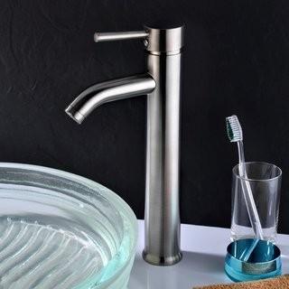 ANZZI Fann Vessel Lever Bathroom Faucet with Drain Assembly (ANZI1647_19379285) - Brushed Nickel 