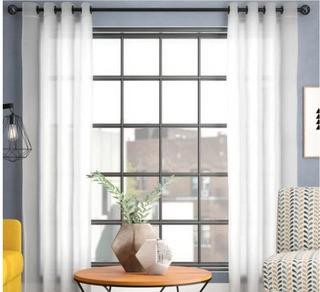 Mercury Row Caldera Sheer Solid Grommet Curtain Panel (MCRW2949_21190291_21190292) - White - 2 Sets - 54" x 84"