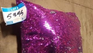 Purple / Silver Sequined Pillow 