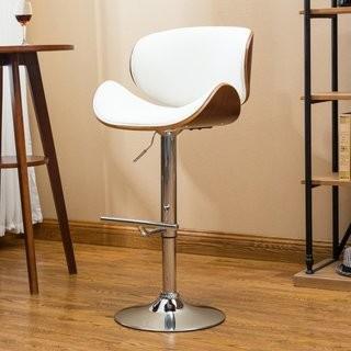 AC Pacific Adjustable Height Swivel Bar Stool (JYQ1474_14635475) - White