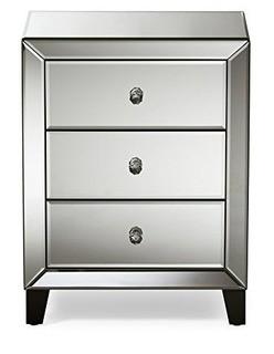 Wholesale Interiors Baxton Studio Chevron 3 Drawer Nightstand WHI7019