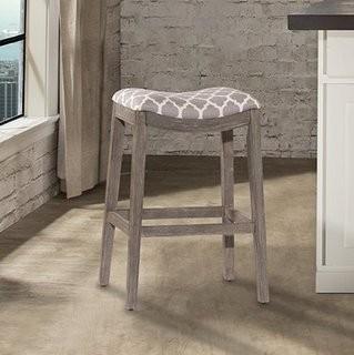 Alcott Hill Hebron Contemporary Bar Stool (ALTH3133_23975901) - Grey Finish /w Grey fabric