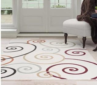Heat Set rug - Colored Swirls - 5' x 7'7" - 62-7628C