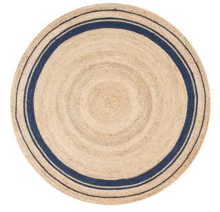 nuLOOM Natural Braided Rikki Border Jute Area Rug - TADR04B - 6' Round - Natural 