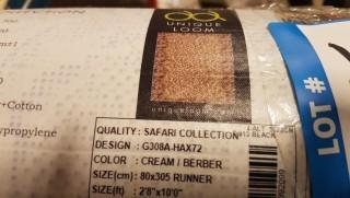 Unique Loom - Safari Collection - G308A -HAX72 - Cream - Berber - 2'8" x 10' 
