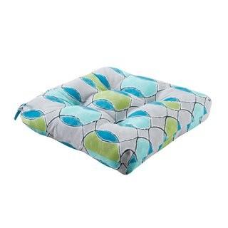 Zipcode Design Dahlia Printed Circles 3M Scotchgard Outdoor Dining Chair Cushion (ZIPC7534_20517157) - Green 