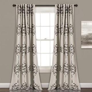 Bungalow Rose Sussex Nature/Floral Room Darkening Rod Pocket Curtain Panels (BNRS8538_23151822) - 52"x 84" each panel - 2 panels - Gray