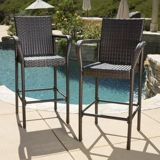 Mercury Row Lansdale 30 Patio Bar Stool (MCRR3435_28208405) - Set of 2 - Brown