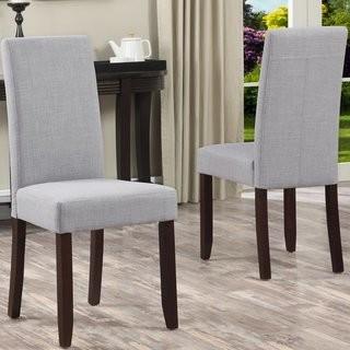 Simpli Home Acadian Upholstered Dining Chair (QSI2374_22586630) - 2 pcs - Dove Grey Linen