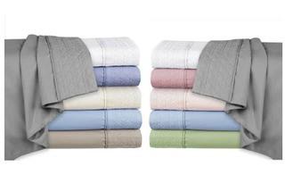 Hudson & Main Quilted Hem - 4pc Sheet Set - Denim