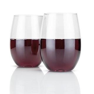 True Brands Flexi Glass Plastic 8 oz. All-Purpose Stemless Wine Glass (TRUE1398) - 3 sets of 2