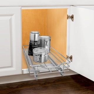 Lynk Roll Out Cabinet Organizer - Pull Out Drawer - Under Cabinet Sliding Shelf - 11 inch wide x 21 inch deep - Chrome (LYK1024)