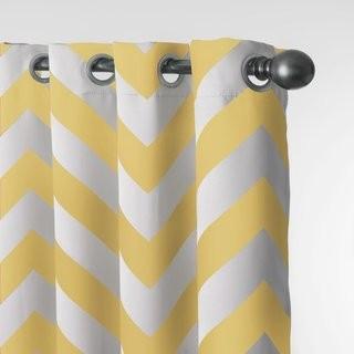 Latitude Run Khalil Chevron Blackout Thermal Grommet Curtain Panels (LRUN8192_22235143_22235139) - Yellow - 42" x 63"