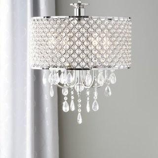 Willa Arlo Interiors Aurore 4-Light Drum Chandelier (WRLO1881) - White Silver