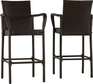 Mercury Row Lansdale 30 Patio Bar Stool (MCRR3435_28208405) - Set of 2 - Brown