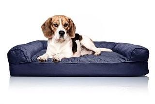 Zoey Tails Quilted Orthopedic Sofa-Style Dog Bed (LNA1500_18599900_18601487) - Small Blue