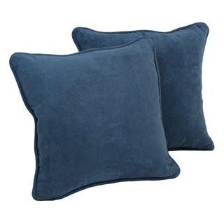 Three Posts Lehigh Microsuede Throw Pillow (THPS4480_22107622) - 2 pcs - Navy