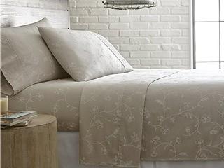 Briteyarn - 300Thread Count 100% Sateen - Duvet Cover - Queen - - Taupe - Floral
