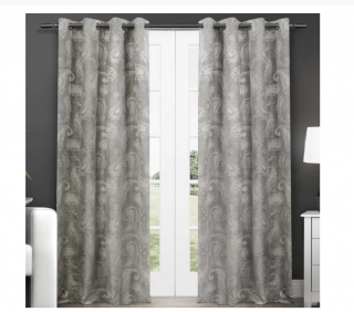 Red Barrel Studio Dillsboro Paisley Blackout Thermal Grommet Curtain Panels (RDBL2704_20584833) - 54" x 84" - Ash Grey