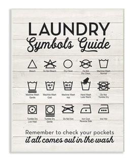 Stupell Industries 'Laundry Symbols Guide Typography' Framed Textural Art on Wood (VYH3877_22776530_22776527)