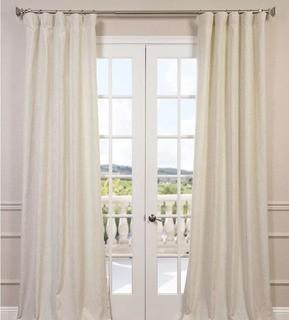 Exclusive Fabrics - Faux Linen Blackout Curtain - Pole Pocket w/Hook Belt = 50" x 96" - Linen Color - 2 pcs