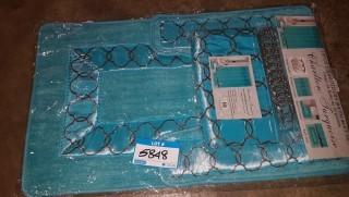 15PC - Embroidered Mat Set - W/Shower Curtain 