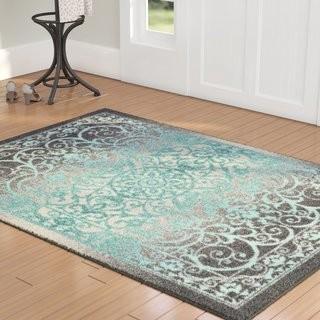Charlton Home Landen Gray/Blue Area Rug (CHRL7653_24418821) - 20" x 34"