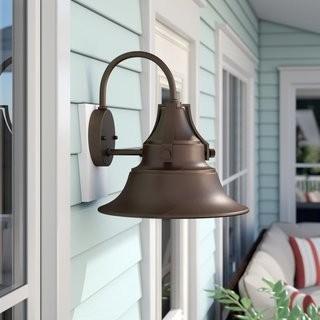 Beachcrest Home Dowling 1-Light Outdoor Barn Light (BCMH1528_23591982_23591983)