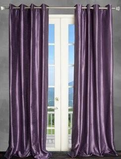 Parisian Home Style Solid Semi-Sheer Thermal Grommet Single Curtain Panel (PAHS1001_15714105_15714103) - Purple