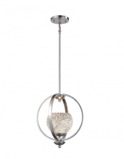 Woodbridge Lighting Geo 1-Light Mid Foyer Pendant (XWB1458_9128915_9128918) White /Satin Nickel