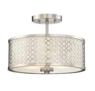 Willa Arlo Interiors Coolidge 2-Light Semi Flush Mount (WRLO7414_22804559) - Brushed Nickel
