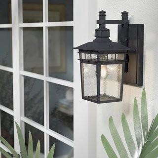 Beachcrest Home Valeri 1-Light Outdoor Wall Lantern (BCHH9430_23578521) - Bronze
