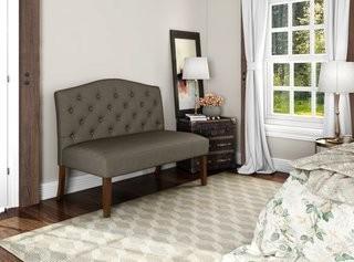 iNSTANT HOME Hermosa Tufted Upholstered Settee (ITHO100116554174) - Navy