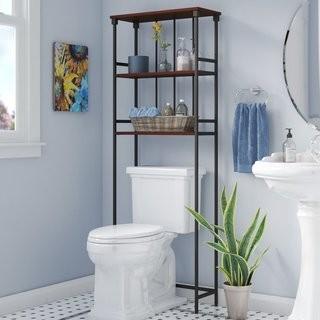 The Twillery Co. Huette Mixed Material 3-Tier 24 W x 65.75 H Over the Toilet Storage (CHMB1897_27040268) - White