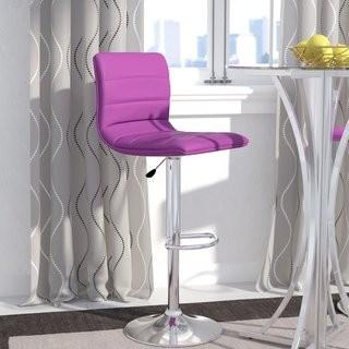 Wade Logan Clay Adjustable Height Swivel Bar Stool (WADL657817896462) - Purple
