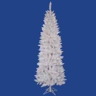 Vickerman Company White Spruce Pencil 6' Artificial Christmas Tree with 1250 LED Multicolored Lights with Stand (THDA4452)
