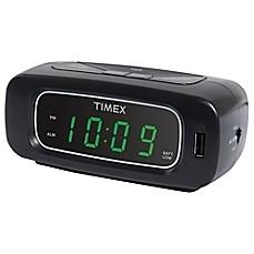 TIMEX(R) ALARM CLOCK WITH USB CHARGER OUTLET