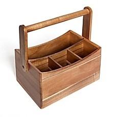 MEDICI ACACIA WOOD CUTLERY CADDY                                                                    