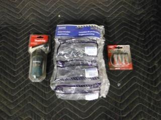 Assorted Items Including Makita 18-in-1 Screwdriver North Eye Protection, Mastercell AA Batteries, Etc