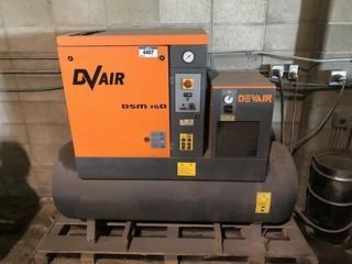 DeVair DSM15D Rotary Screw Compressor w/ Devair Air Dyer, 1556 Hrs, Showing, 