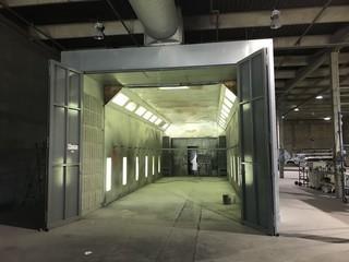 Global Finishing Systems 50' X 16' X 14' Paint Booth w/ Paint Storage Area