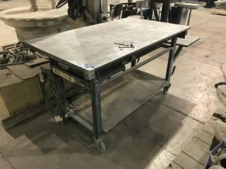 62" x 36" Roll Away Steel Shop Table